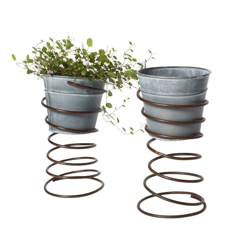 SPRING FLOWER POT HOLDER RUST