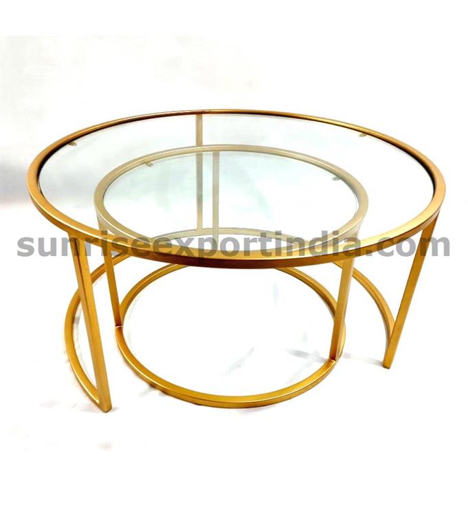 COFFEE TABLE SET OF 2 GOLD