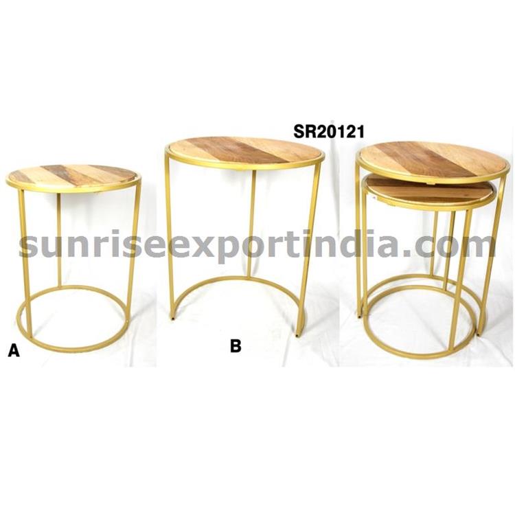 NESTED SIDE TABLE SET OF 2 ROUND SHAPE