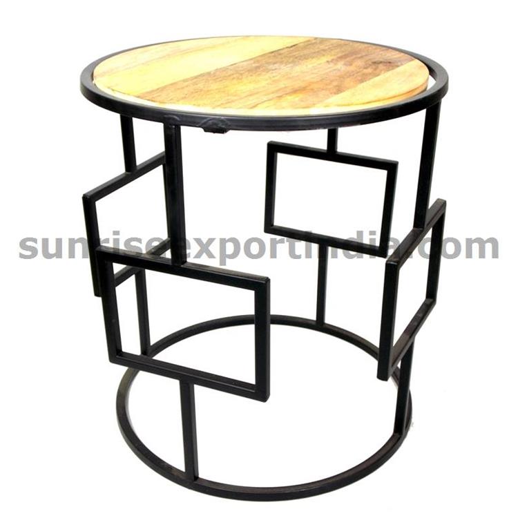 SIDE TABLE WITH  WOODEN TOP