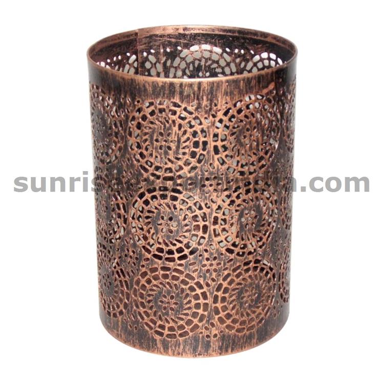 COPPER ANTIQUE ETCHING DESIGN CANDLE VOTIVE