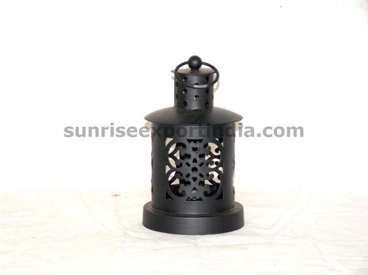 T-LIGHT LANTERN WITH MODERN ETCHING PATTERN