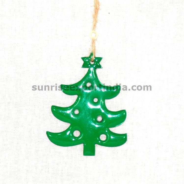 CHRISTMAS DECORATION HANGING RESIN AND WOOD TREE