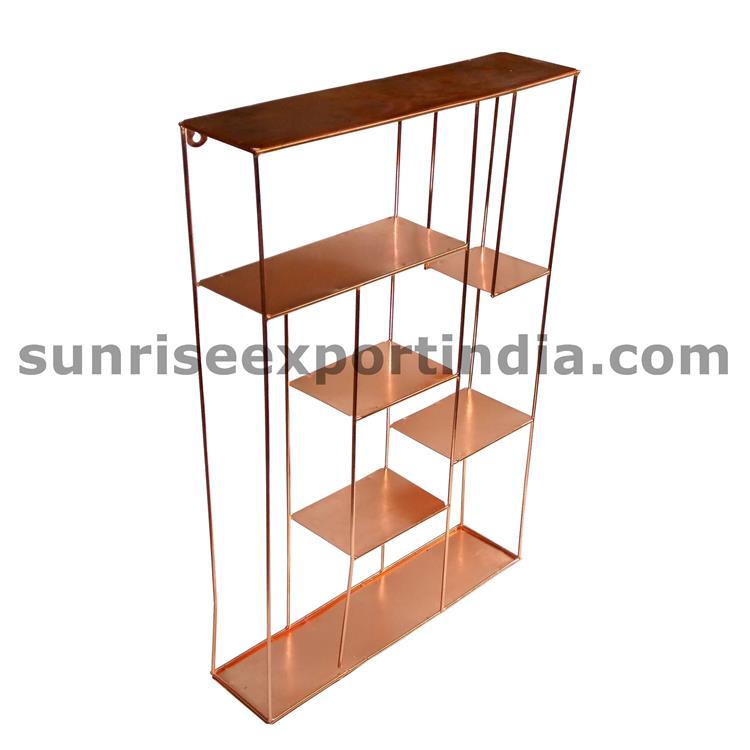 WALL SHELF GOLD MULTI COMPARTMENTS  